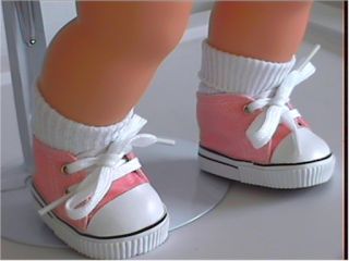 Doll Clothes Fits Bitty Baby Pink Canvas Deck Gym Shoes