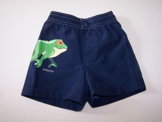 Boys Baby Gap Swimsuit 0 3 Swim Trunks Shorts Navy Blue Frog Logo Baby Pool