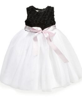 Marmellata Girls Black White Classic Tulle Rosette Soutache Ballerina Dress 2T