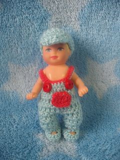Jumpsuit Shoe Hat Handmade Crochet Clothes Barbie Baby Krissy 2 5 Doll Toys