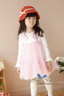 New Kids Toddlers Girls Dresses Princess Flower Long Sleeve Tulle Dress AGE2 7Y