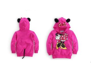 T126 Kids Girls Tail Ear Lovely Mouse Costume Hoodie Tops Coat Jumper 5 Sizes In