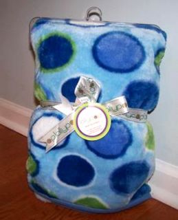 Lollypop Blue Green White Circle Soft Plush Blanket New