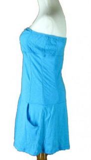 New Deb Baby Blue Strapless Pocket Sun Dress Beach Swim Cover Up L Large Jr