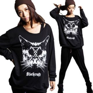 Oversized Womens Sweatshirt Animal Cat Print T Shirt Long Sleeve Tops Blouse Tee