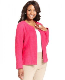 $109 Alfani Plus Size Tweed Pink Open Front Blazer 14W 16W 18W