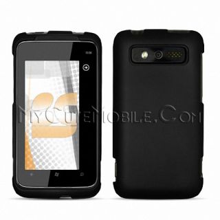 HTC 7 Trophy 6985 Case Black Rubberized Faceplate Cover