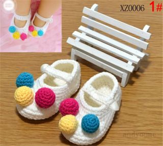 New Baby Newborn Infant Girls Crochet Knit Socks Crib Soft Shoes Prewalker 0 12M
