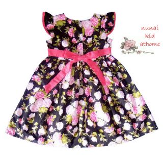 Gymboree Girls Dress Black Pink Rose Flower Toddler Kids 2 5 Year Szie 2T 3T 4T