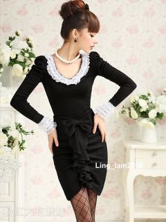 Japan Fashion Punk Rock Gothic Lolita Lace Collar Top Blouse Shirt Black s XL