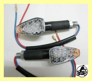 2 x Motorcycle LED Turn Signal Lights Indicators Carbon