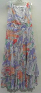 Jessica London Womens 22 Flyaway Maxi Dress Plum Blue Print Rtl $119 99 NWD
