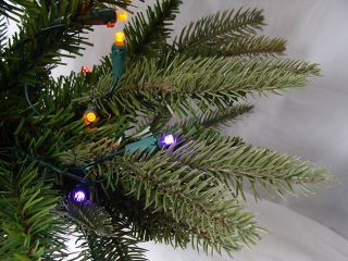 6' Pre Lit Slim Palisade Artificial Christmas Tree Multi LED Lights