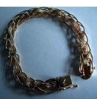 Vintage 14k Yellow Gold Charm Link Bracelet 7 5" 13 5gr