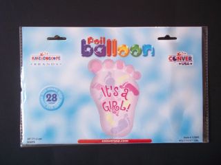 Kaleidscope Brands It's A Girl Pink Footprint Jumbo Size Foil Balloon