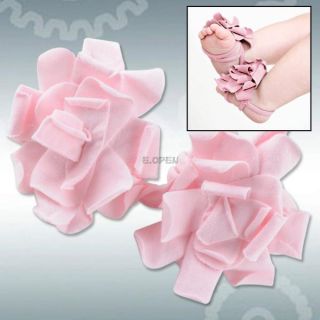 Cute Flower Cotton Barefoot Sock Sandals Shoes for Girl Baby Infant Toddler