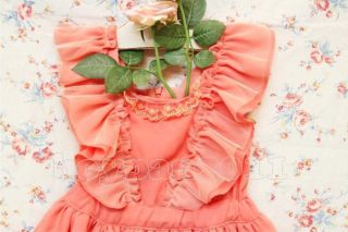 Kids Clothes Sweet Girls Princess Pure Color Chiffon Sleeveless Dress AGES2 7Y