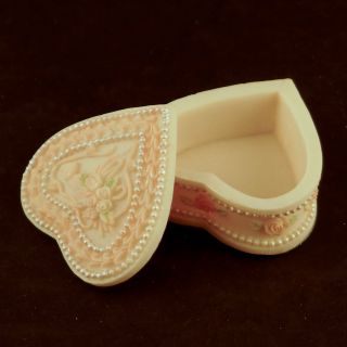 Heart Shaped Ceramic Locket Wedding Party Favor Candy Box Set of 6