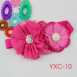 Fascinator Girls Lace Satin Headband Baby Flowers Hairband Photography Prop YXC