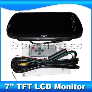 7" TFT LCD Car Reverse Rearview Color Mirror Monitor Car Backup Camera System X1