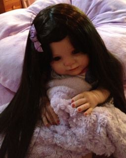 Reborn Baby Girl Toddler"Minnie Mouse" Gorgeous Designer EXTRAS Long Black Hair