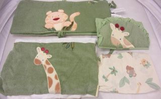 NoJo Jungle Babies 6 Piece Crib Bedding Set Comforter Bumper