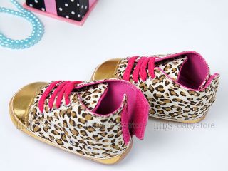 New Toddler Baby Girl Leopard Hard Sole Shoes US Size 3 4 5 A1064