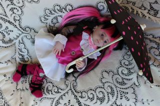 Reborn Baby Girl Doll Draculaura Monsters High Vampire Goth OOAK