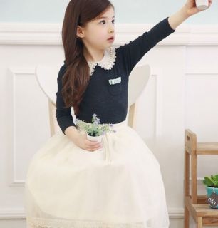 New Kids Girls Clothes Sweet Tops Longuette Chiffon Skirts Outfits Sets AGES2 7Y