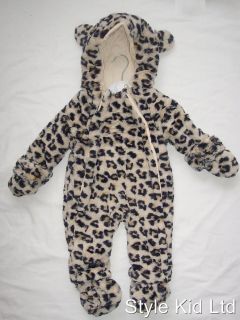 New Boy Girl Baby Animal Padded Pram Snowsuit Coat Winter All in One 3 6 9 12 18