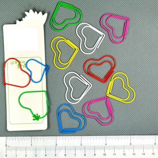 50 Cute Love Heart Shaped Paper Clips Paperclips Bookmark Embellishment Kid Gift