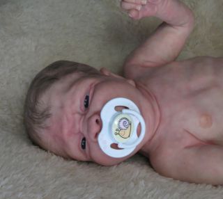 OOAK Full Size Full Body Newborn Polymer Clay Baby Boy Carol Kniesley Realistic