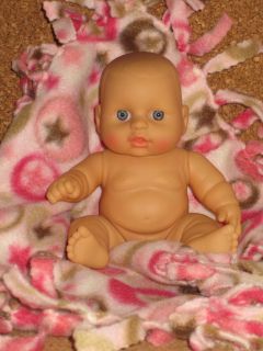 8" Chubby Anatomically Correct Baby Girl Pink Magnetic Bow Fleece Blanket Dreams