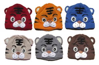 1pc Baby Girls Boys Kids Toddlers Crochet Knit Cute Tiger Hat Cap Beanie Bonnet