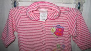 Carter's Girls Pink Baby Doll Pajamas Sleeper 0 3 MTH