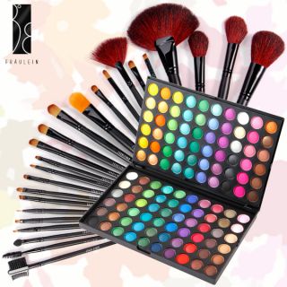 FRAULEIN38 120 Colors Eyeshadow Makeup Palette Kit 24 Pcs Make Up Brush Set