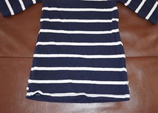 J Crew Crewcuts Girls Toddler Boatneck Tee Dress Navy Stripe 3T 36