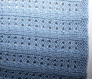 New Handmade Knitted Light Country Blue Baby Car Seat Cover Blanket