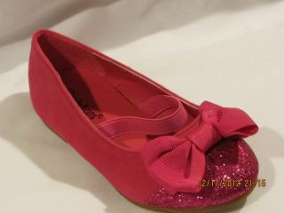 Girl Dress Flats w Glitter and Bow Girona Toddler Pageant Flower Girls Party