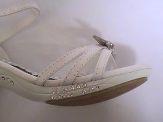 Girls White Dress Shoes Pageant Heels T 28 YT Sz 10