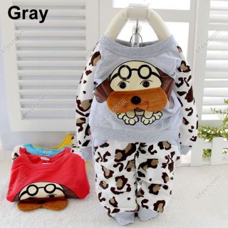 Baby Kid Toddler Boy Girl Animal Dog Suit Outfit Outwear Cloth Costume Shirt Set
