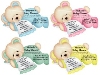 Unique Personalized Party Favor Baby Shower Bear Invitations or Thank You Cards