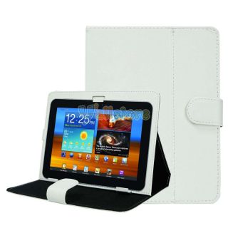 New Universal Steel Hooks Leather Case Stand Cover for 8" Tablet PDA Mid White