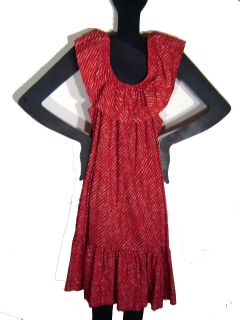 Vintage 60s David Brown California Red Ruffle Sun Dress