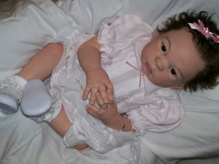 Reborn Doll Sheila Michaels' Eliza Baby Girl Can Sit Rooted Hair Brows Lashes