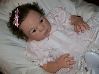Reborn Doll Sheila Michaels' Eliza Baby Girl Can Sit Rooted Hair Brows Lashes