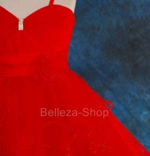 Red Wedding Flower Girl Pageant Dress Sz 5 6 FG072