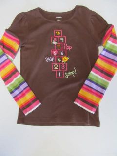 Gymboree Sunflower Smiles Hopscotch Shirt Striped Skort Skirt Tight Outfit 5 6 7