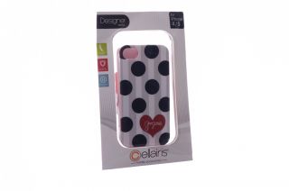 Cellairis Womens Apple iPhone 4 4S Case Red Heart White Polka Dot Stripe New