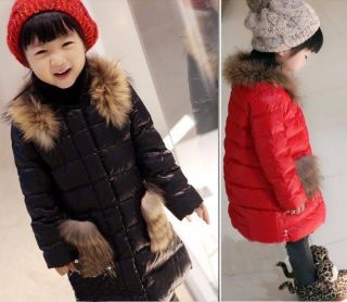 Casual Girls Toddlers Removable Faux Fur Winter Warm Coat Baby Jacket Snowsuits